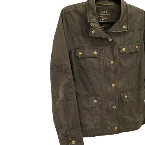 J. Crew Brown With Gold Hardware Size Small Women Relaxed Boyfriend Field Jacket - Picture 6 of 12